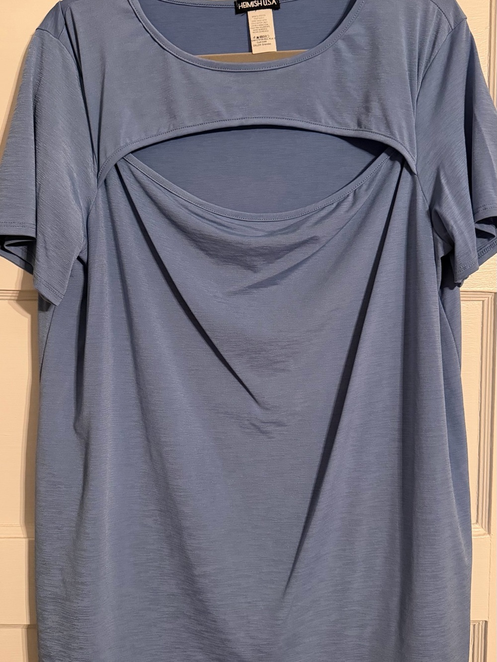 HEIMISH USA Sky Blue Short Sleeve cut out Front Top